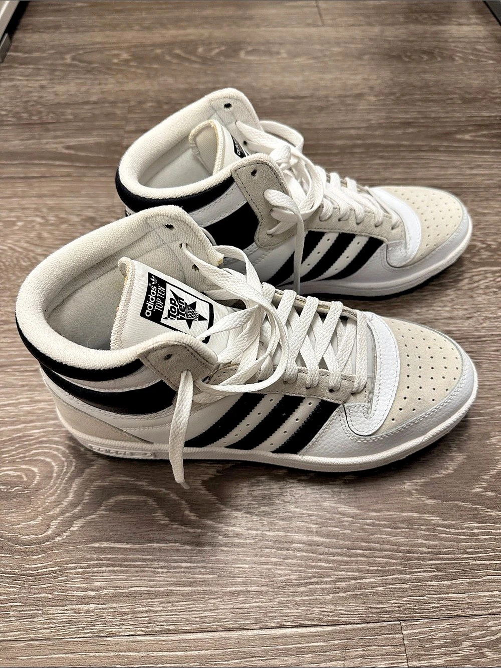 adidas Top Ten Hi Sneakers White & Black US 8.5